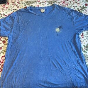 ARULA Blue Short Sleeve Tee with Palm Design